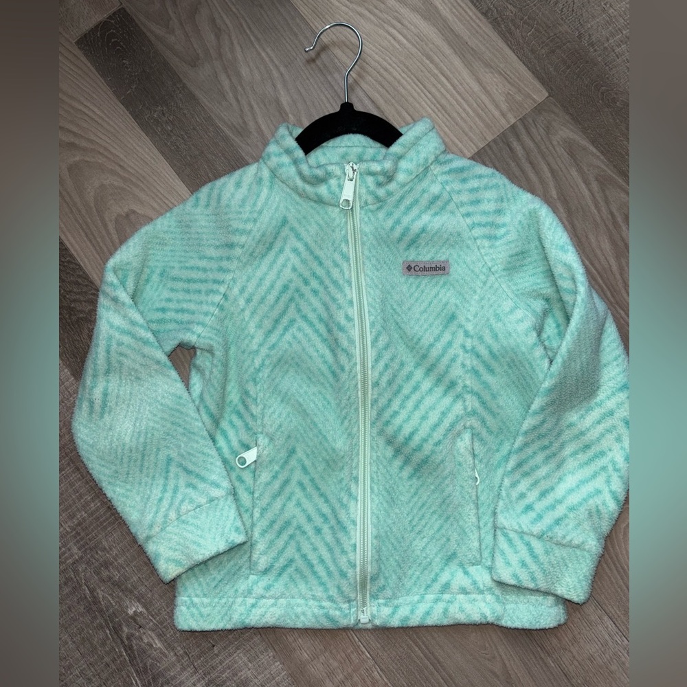 Columbia Kids Mint Green Patterned Fleece Jacket